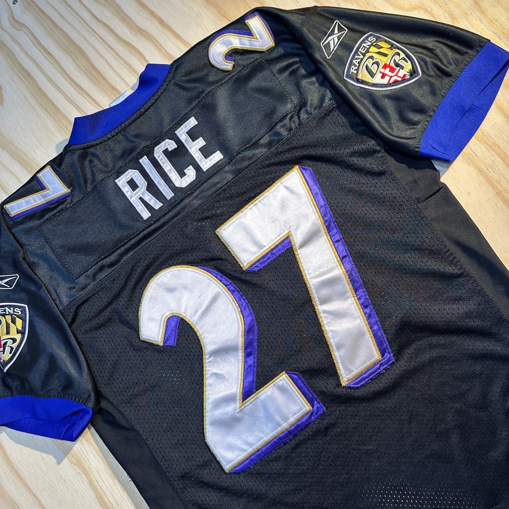 Reebok Men's Baltimore Ravens Ray Rice #27 Black Football Jersey Size XL